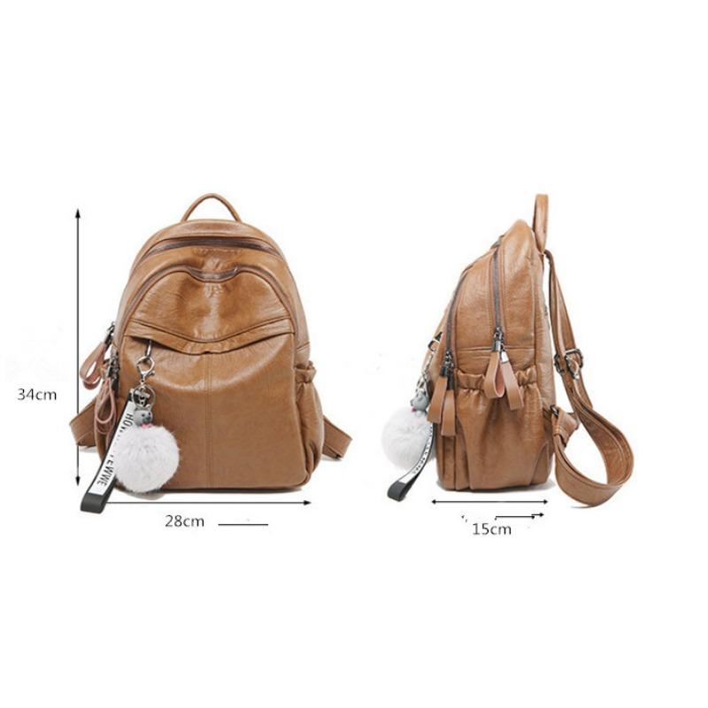 Rindsleder Damenrucksack Multifunktionaler Praktischer Rucksack Modischer Reiserucksack Echtes Leder Damentasche