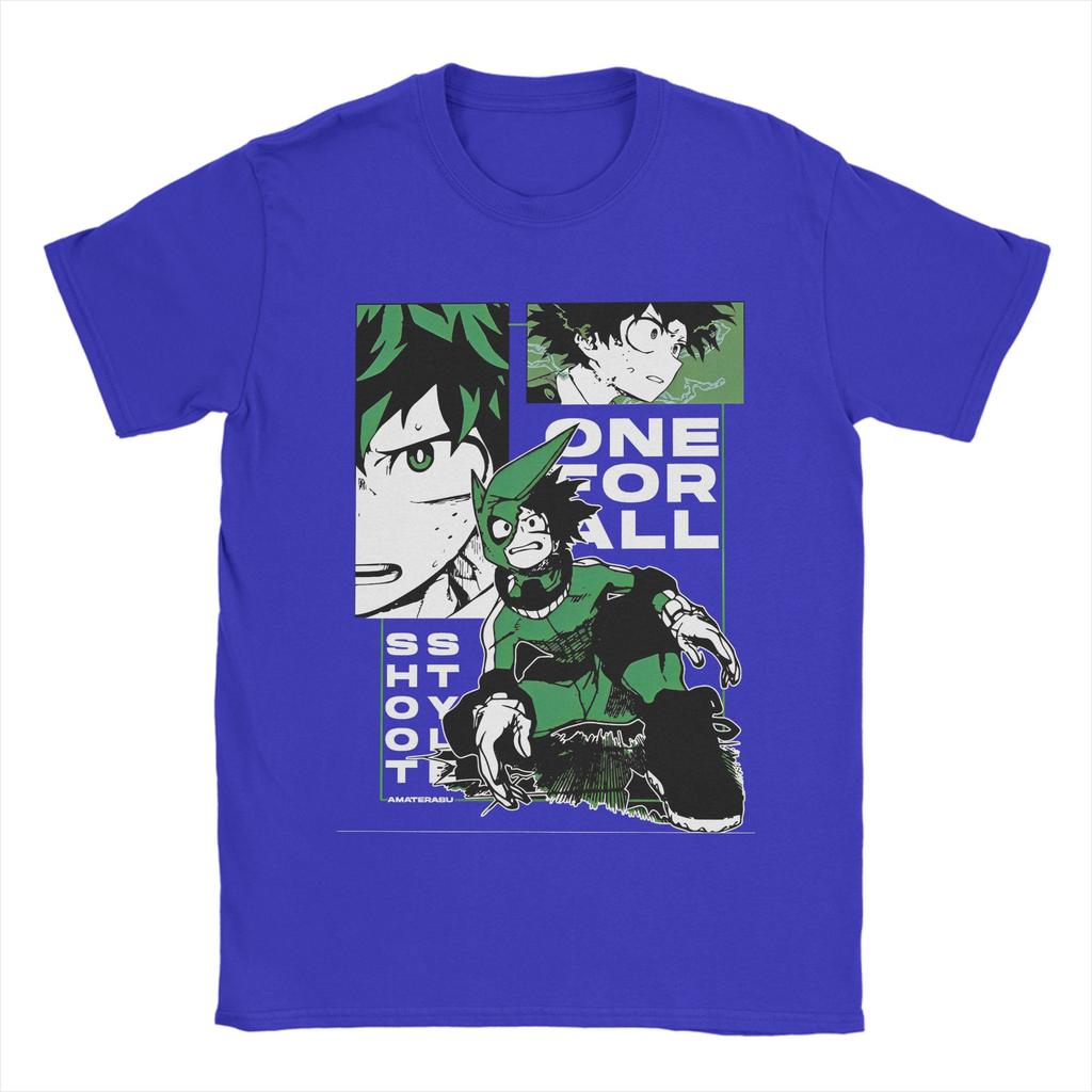 My Hero Academia Deku Anime Tshirt Men's Cotton Top Tee Hip Hop Round Neck Short Sleeve