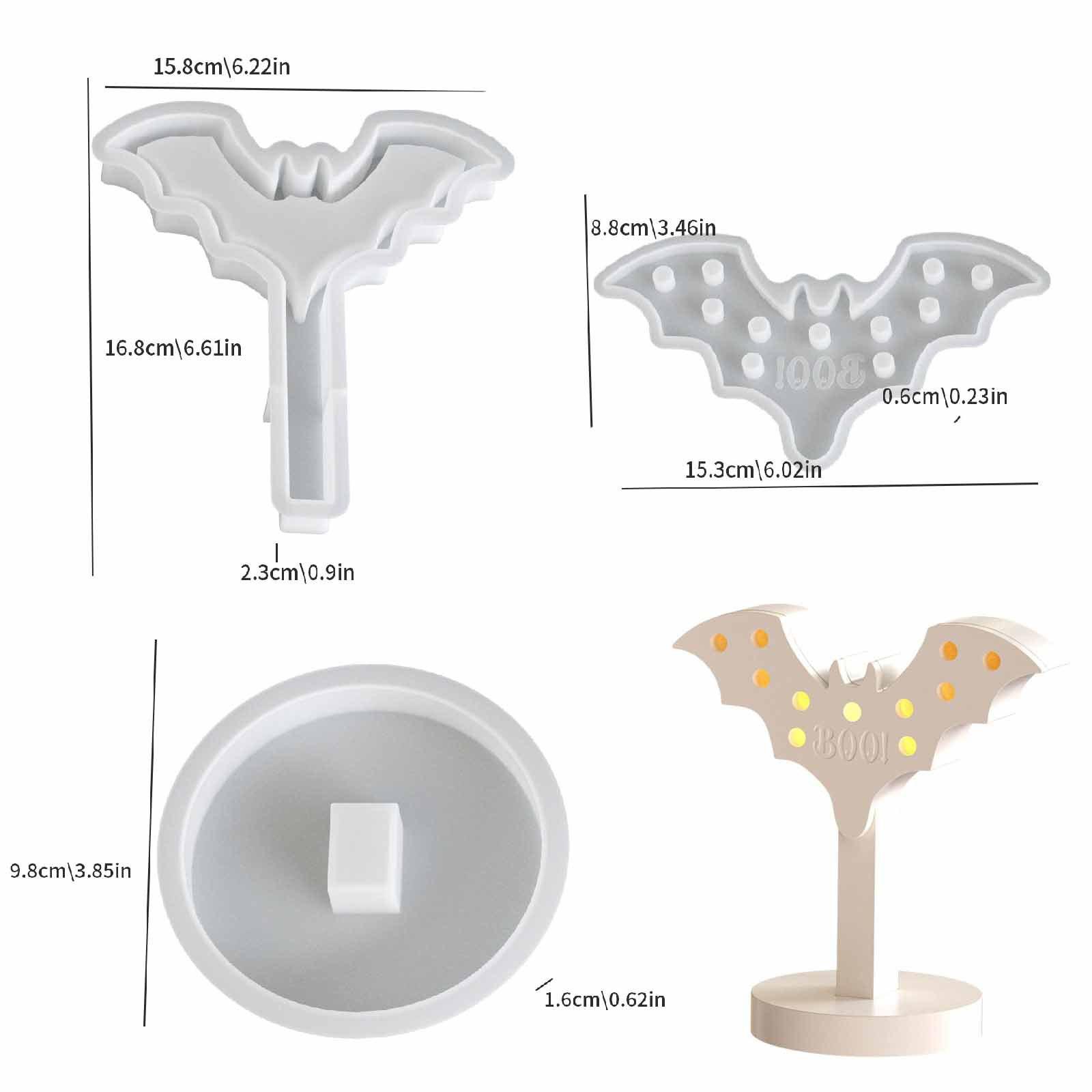 

DIY 3D Ghost Bat Pumpkin Silicone Mold Handmade Making Ornament Light Night Lamp Plaster Concrete Resin Mold Halloween Ornament