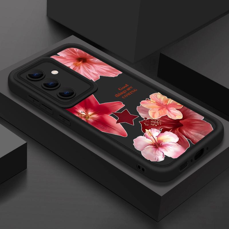 Hülle mit Blumendruck für Samsung S25 Ultra S24 FE S23 S22 A56 A36 A16 A15 A55 A35 TPU Weich Matt Stoßfest Handyhülle