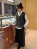 Plus Size Women's Korean Style Sleeveless V-Neck Knit Vest Sweater
