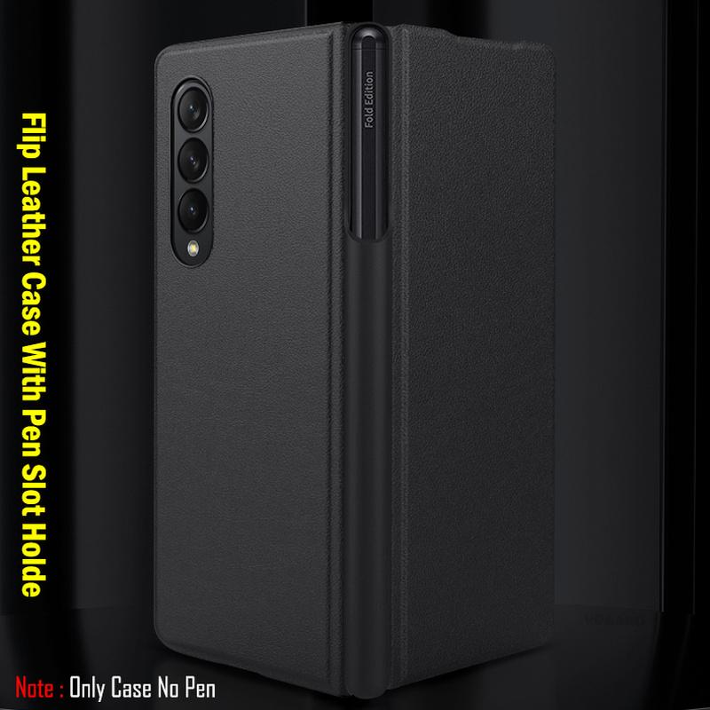 Capa Für Samsung Galaxy Z Fold 4 Fall Flip Leder Abdeckung Mit Abnehmbarer Stift Slot Halter Für Galaxy Z Fold4 5g Seite Stift Slot Fall
