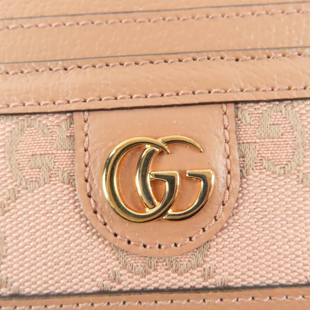 Pristine GUCCI Card Case GG pattern pink leather Women 523159 Used