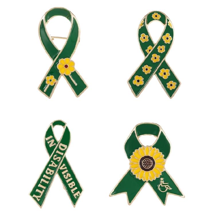 Sunflower Ribbon Brooch Metal Badge Pin for Charity Event Participants and Fashion Lover of All Ages Clothing Decors