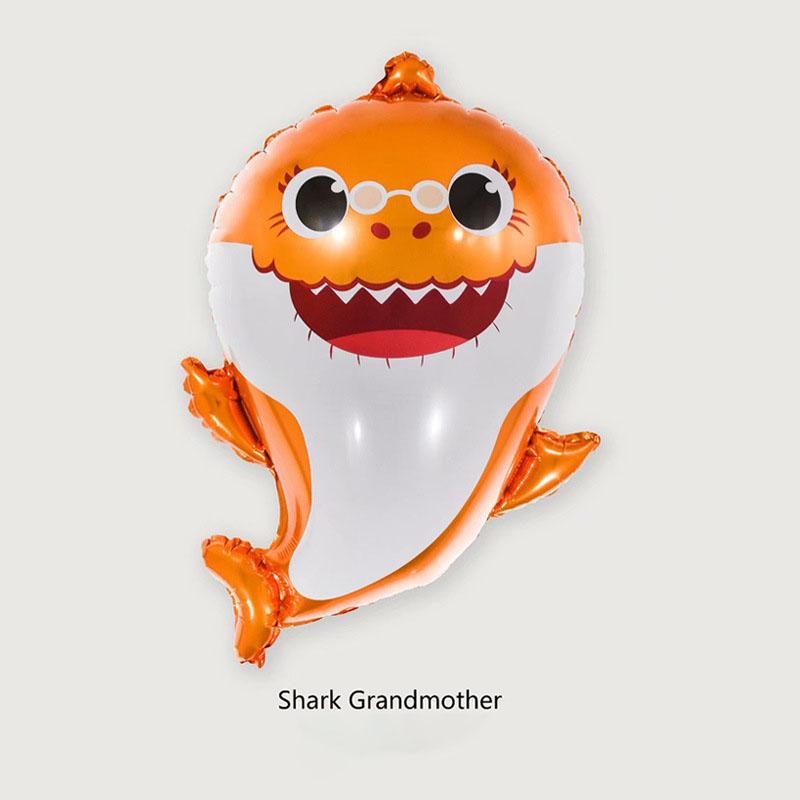 

Shark Party Baby Helium Balloons Shark Family Foil Balloons Theme Party Supplies помаранчевий