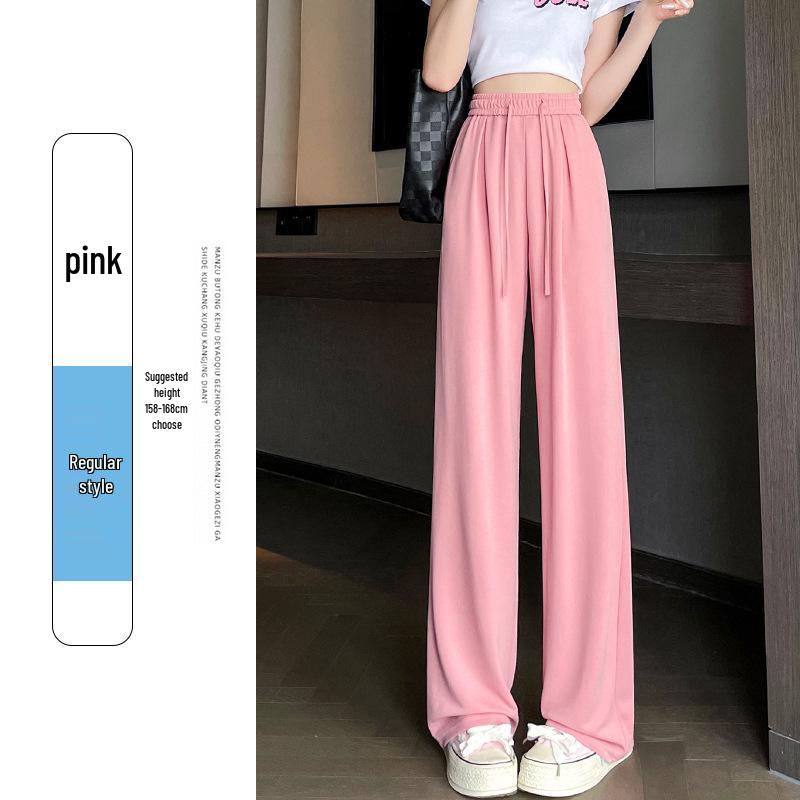 Women's High-Waist Straight-Leg Pants - European Cotton Velvet, Slimming and Drapey for Spring and Autumn 2025