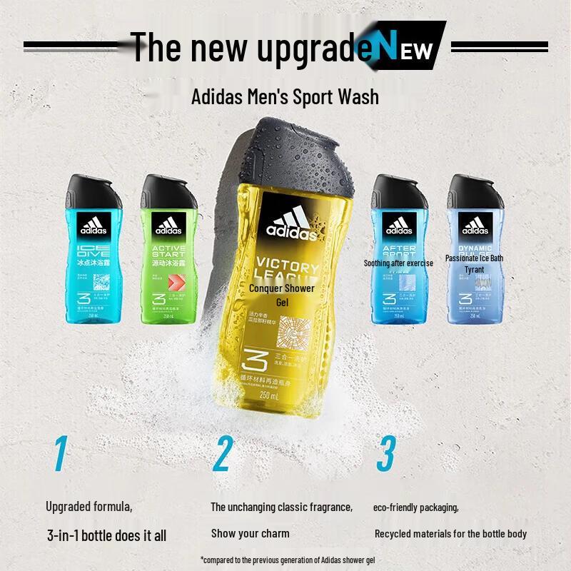 Adidas Herren 3-in-1 Körper-, Haar- & Gesichtswaschgel