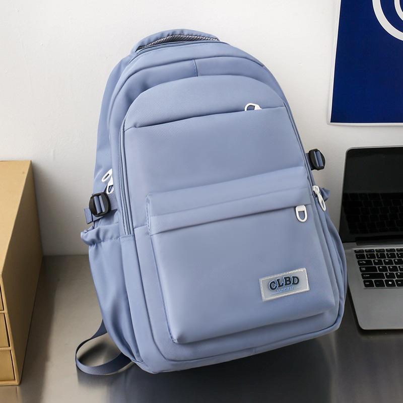 Men's College Students Solid Color Backpack Middle School Students High Capacity Backpack