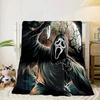 Ghostface Greetings Poster Blanket Flannel Blanket for Bed, Sofa, Camping, Hiking, Picnic Essentials, Gift for Family Fan Gifts