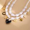 Double-layer Imitation Pearl Necklace Imitation Pearl Clavicle Chain  Wedding