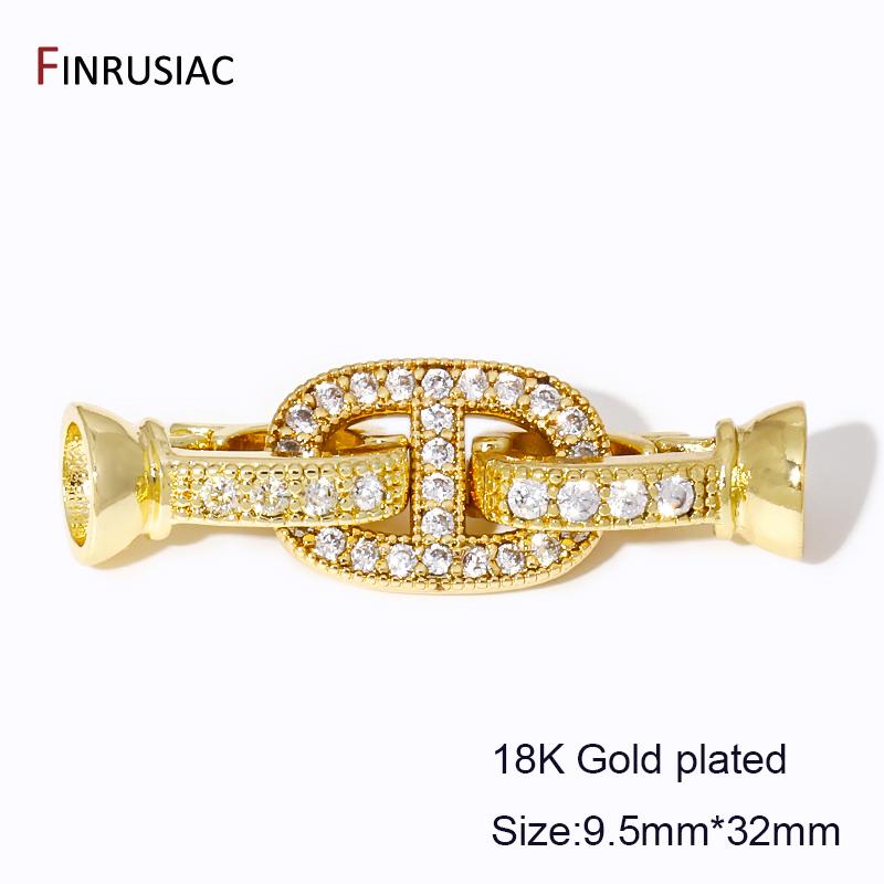 

3 Styles 18K Gold Plated Brass Connector Fastener Lock Clasps,Fasteners For Bracelets,DIY Women Jewelry Making Accessories 1 piece