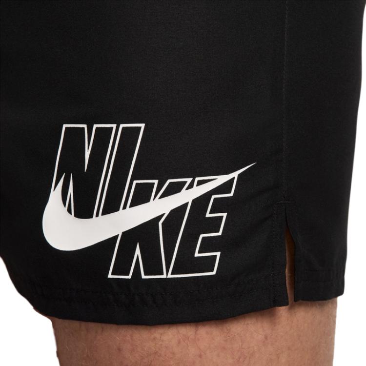Nike Letter Logo Print Elastic Waist Shorts Men Bottoms Black NESSA566-001