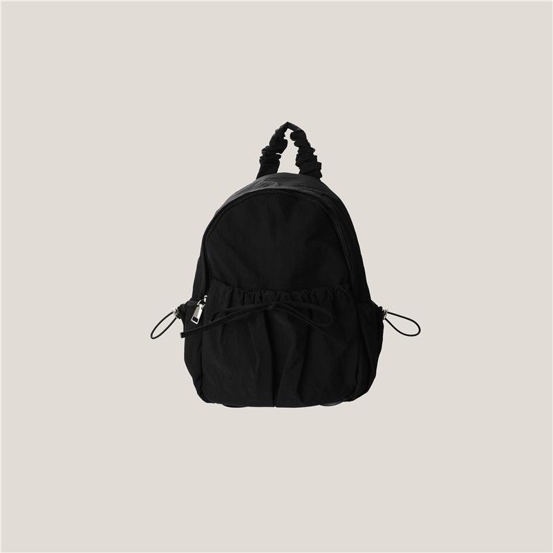 Summer small fresh bow pleated backpack women's large capacity backpack student class schoolbag new trendy