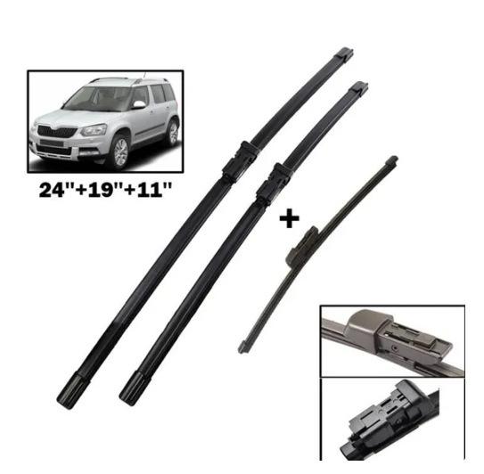 

Suitable for Skoda Yeti 2009-2017 Front and rear wipers Nodi windshield wiper blade wipers Skoda Yeti 2009-2017 24 inch + 19 inch + 11 inch