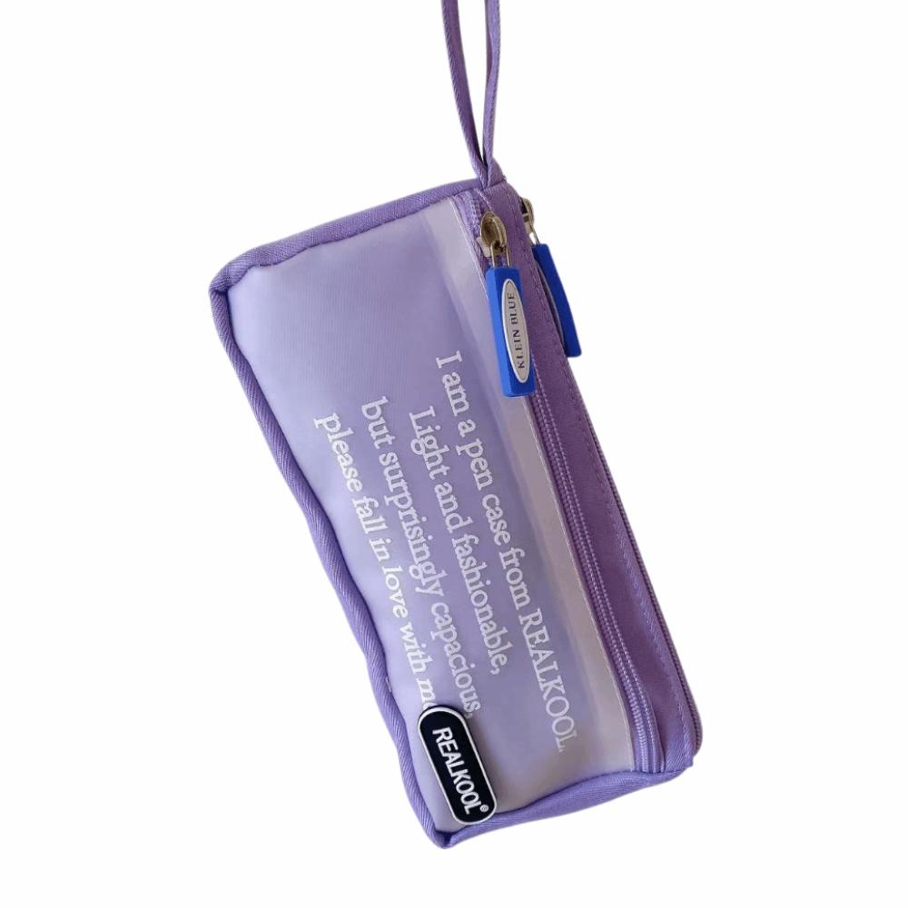 

Zipper Closure Stationery Organizer Portable Pen Storage Bag Pen Organizer Pouch Study Essentials фіолетовий