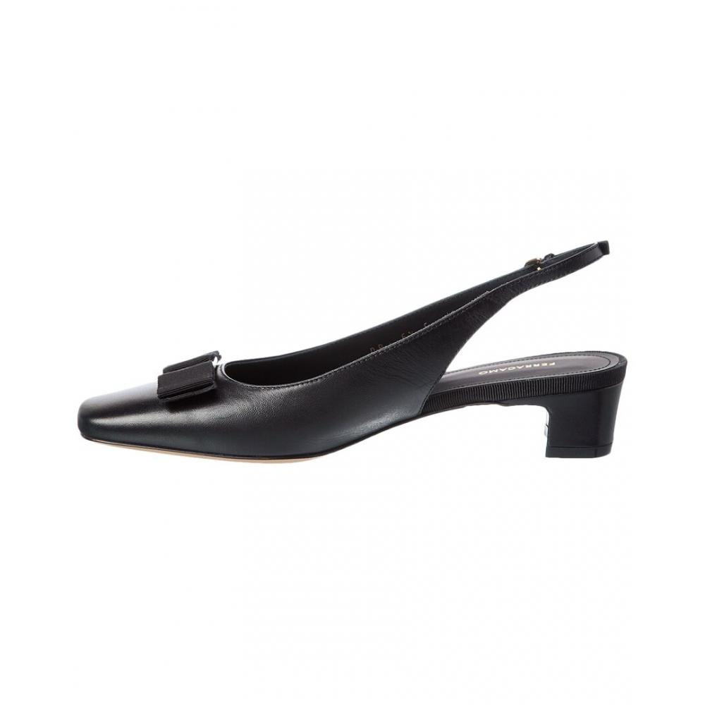 Salvatore Ferragamo Ferragamo Rivada Patent Slingback Pump Black