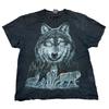 Vintage Wild Wolf T-Shirt Mens Womens Tees Top Graphic Print Wildlife Y2K 90s Black Mens
