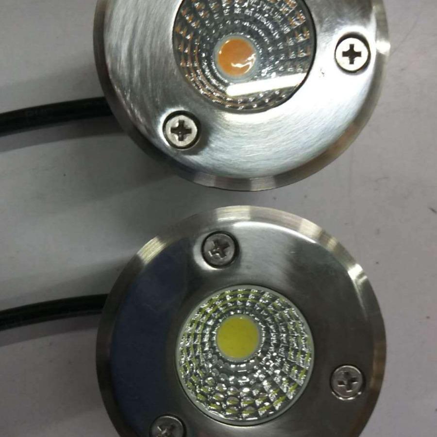 Reflektor do země z nerezové oceli 304, 1W, průměr 65 mm, 3W krajinné světlo se zemním hrotem pro osvětlení dvora.