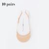 10 Pairs Thin Garter Cotton Boat  for Women Forefoot Thickened Pad Shockproof Anti-slip  Invisible No-drop High Heel Socks