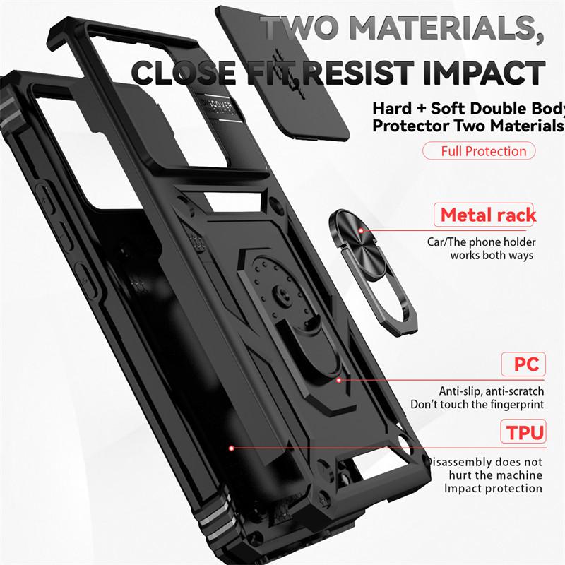 For Xiaomi 13T Case Xiaomi 11T 12T 13T Pro 5G Cover Luxury Shockproof Armor PC + Silicone Slide Camera Protective Phone Cover