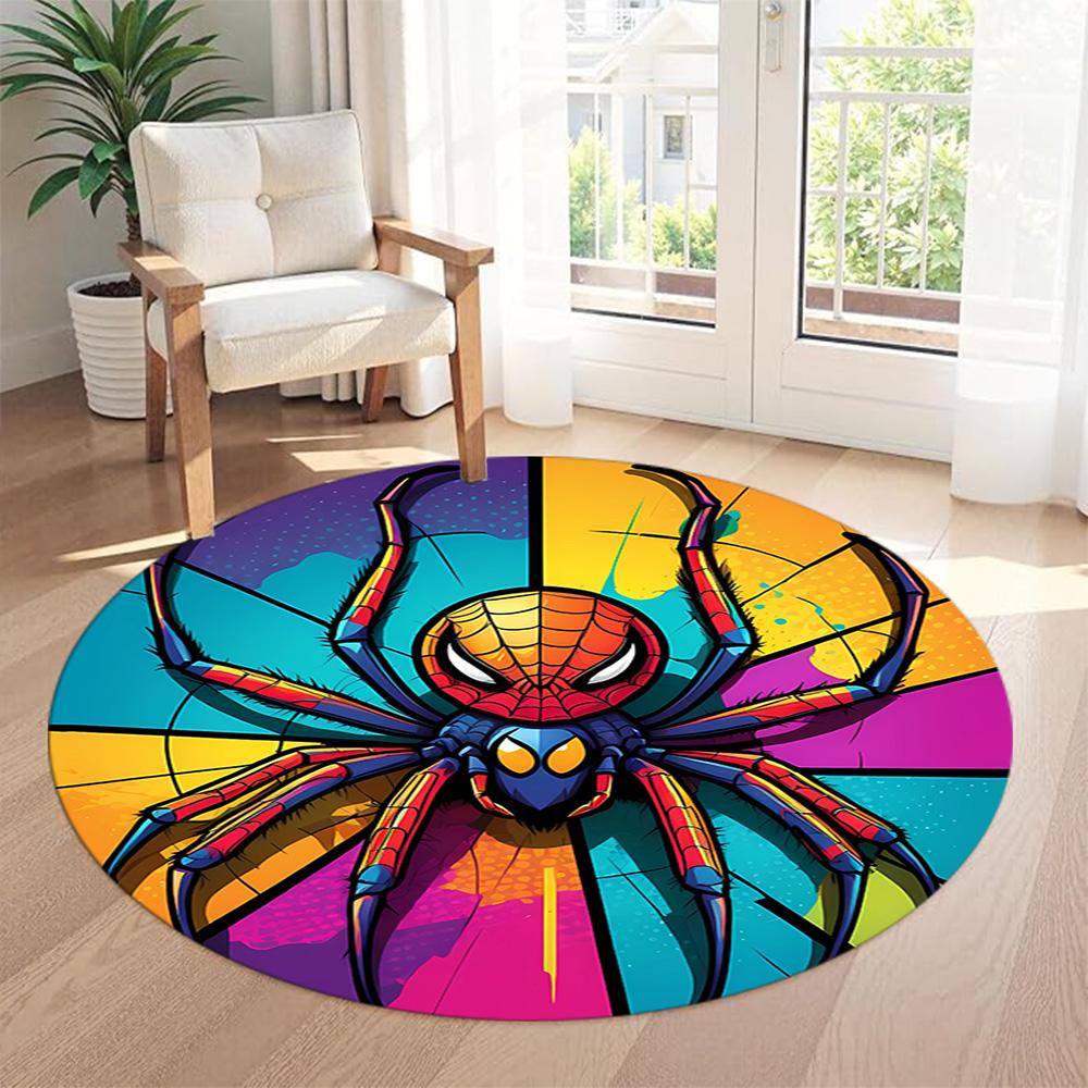 Spider Round Area Rug Design for Bedrooms Dining Room Decorate room Dormitory Anti-slip Round Rug Office home decor