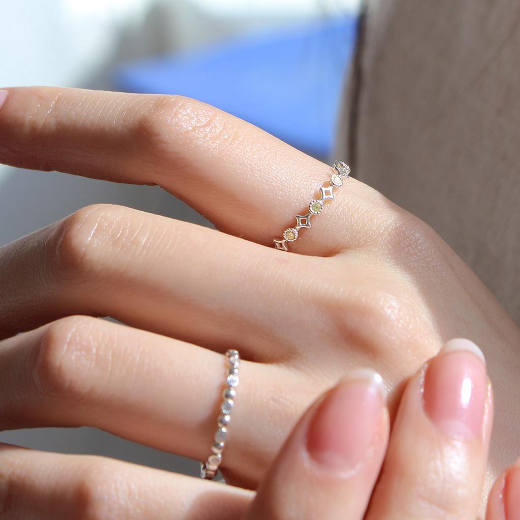 47Bag 925 Silver Layered Sterling Silver Rings Lina/Rena