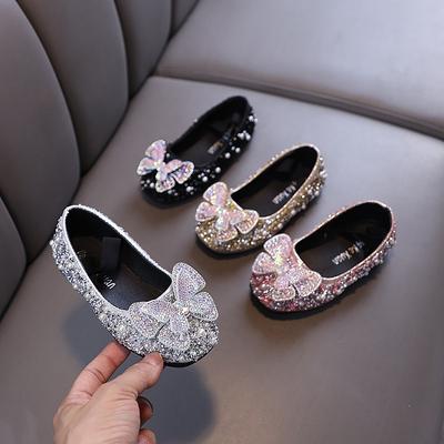 Nuovo stile autunnale da signorina per bambina scarpe singole da principessa con strass scarpe in pelle scarpe da esibizione di danza