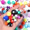 10-20pcs/lot 12 16 20mm Acrylic Beads Double Color Star Round Beads Loose Spacer Beads For Jewelry Making DIY Bracelet Necklace