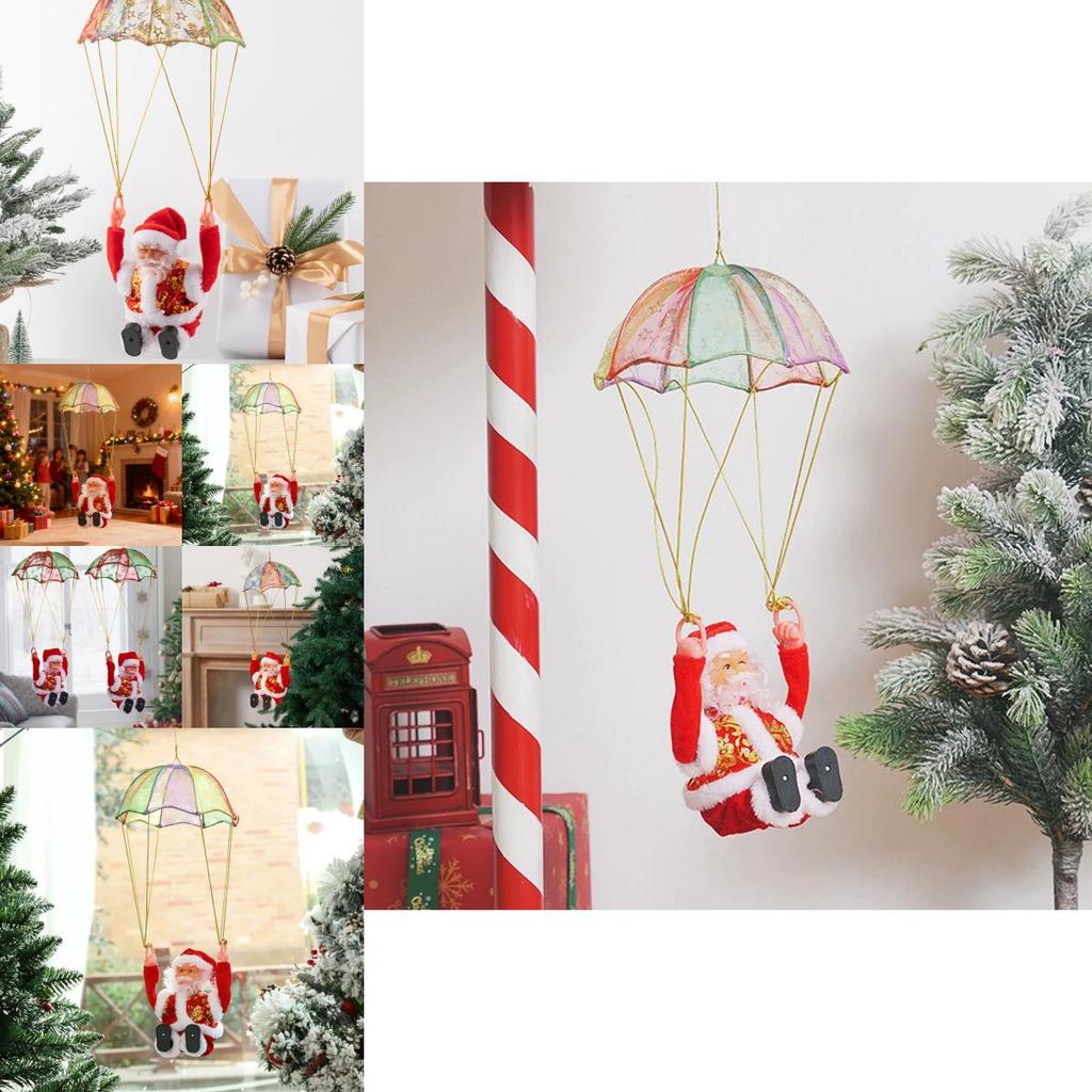 Santa Claus Electric Parachute With Music And Light For Childrens Christmas Gift