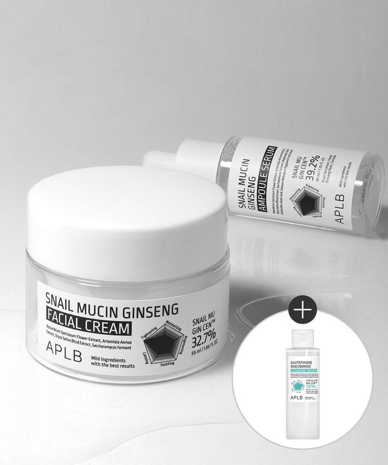 Snail Mucin Ginseng Ampoule + Cream Set (Free Gift: 160ml Cleansing Water)