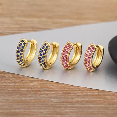 Nidin Hot Sale Original Design Pave Shiny Zircon Circle Hoop Earrings For Women Female Daily Party Fine Ear Jewelry Accessories