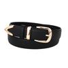 Versatile Korean Decorative Ladies Leather Dress Belt with Retro Gold Pin Buckle