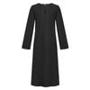 Herren V-Ausschnitt Leinen Robe Kurzarm Kaftan Langes Kleid Freizeithemd für Strand, Sommer