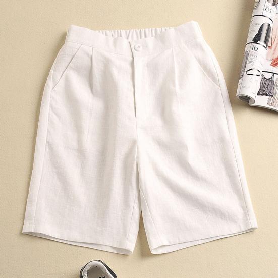 Shorts Solid Color Loose Female Ladies High Waist Short Pants for Daily Life