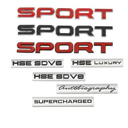 3D Metal SPORT Supercharged HSE SDV6 SDV8 LUXURY Si4 Emblem BJT4WS Car Trunk Badge Stickers For Range Rover Autobiography Discovery