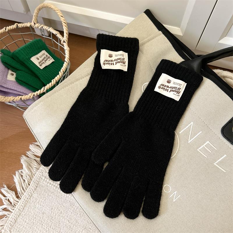 Womens Ladies Warm Winter Thick Thermal Woolen Knitted Touch Screen Gloves