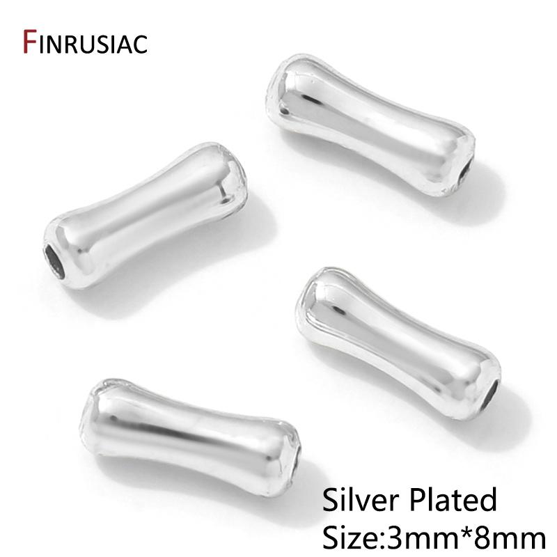 14K Gold Plated Brass Bone Shape Tube Beads,Supplies For Jewelry,Separators Spacer Beads For DIY Bracelet Making Accessories