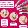Oytra Nail Art Silicone Pen Shaper Tool Set of 5 Chisel Tip Dual Headed Sculpting Tools for Manicure Clay Wax Soaps Ceramics Designs for Beginners