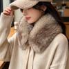 Solid Color Fur Collar Scarf Thicken Neck Warmer Scarf Fluffy Women Scarves  Winter