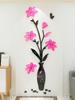 Rose Vase Acrylic Mirror Wall Stickers Plum Blossom DIY Art Wall Decal Living Room Bedroom Home Flower Wallpaper Decor