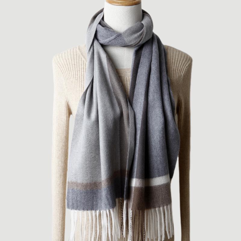 

Women s Plaid Cashmere Scarf - Check Stripe, Thickened for Autumn/Winter Warmth