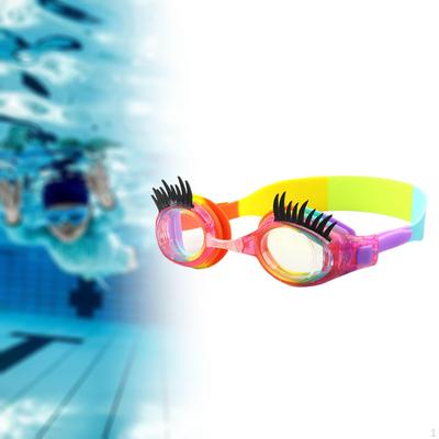 Kids Swim Goggles Cartoon Glasses Comfortable Clear View Eyelashes Eyewear Pool for