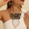 Collier Boucles d'oreilles Feuille Cristal Fait main Vintage Statement Collier Bib Bohème Bijoux Africains Cadeaux