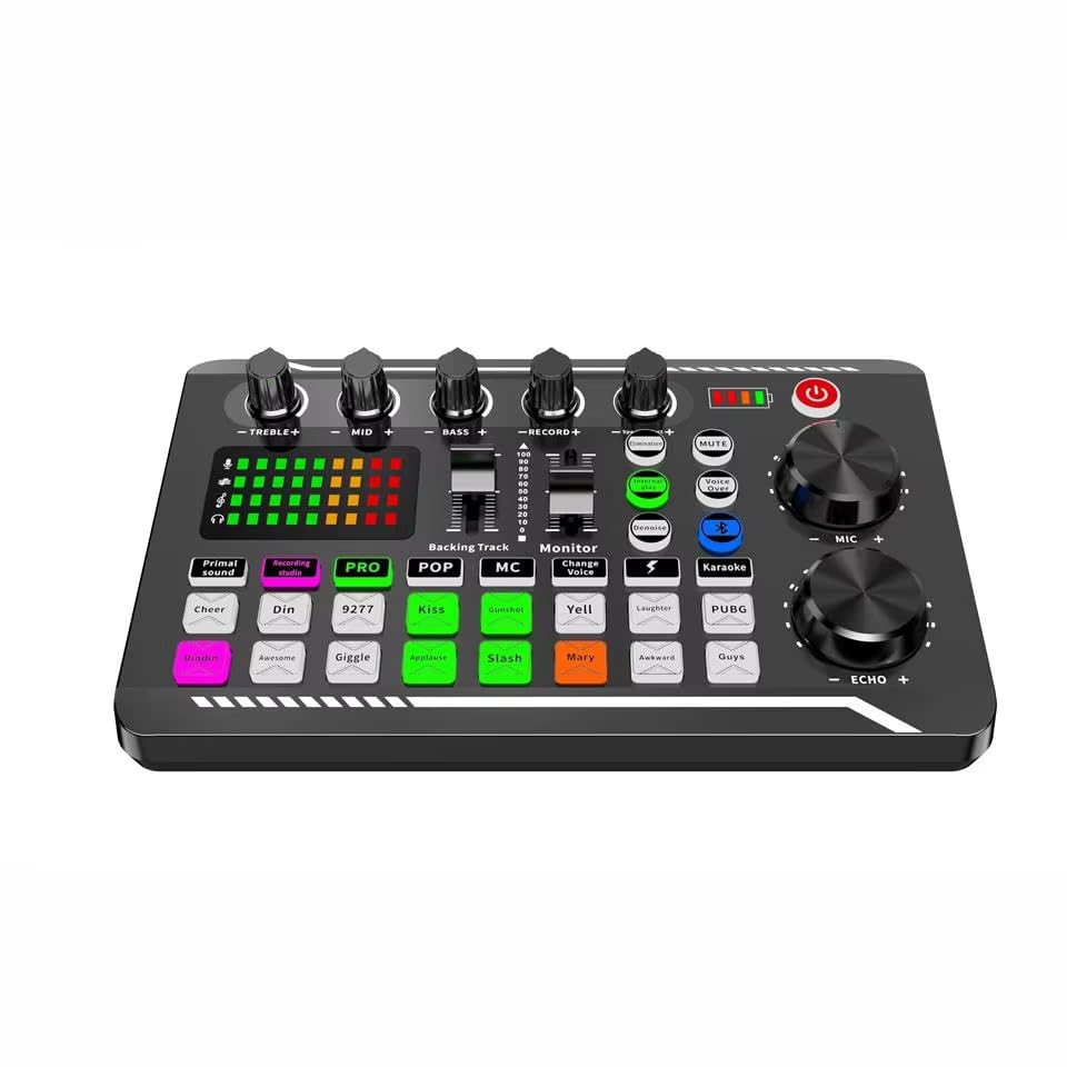 Zmart Live Sound Audio DJ Mixer Voice Bluetooth Compatible Mixer for Live Streaming and Sound Audio USB Condenser Karaoke Microphone Live Streaming