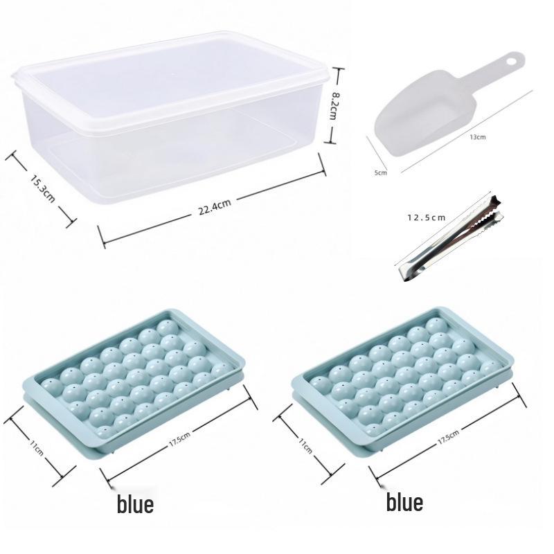 Spherical Ice Cube Tray with Lid for Ice Hockey - Makes 33 Cubes