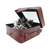 13 Cm Brass Sextant In Leather Box