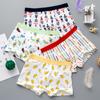 4 Pcs High Quality Children's Underwear for Kids Cartoon Cat Shorts Soft Cotton Underpants Boys Teenage Striped Panties 4-16T
