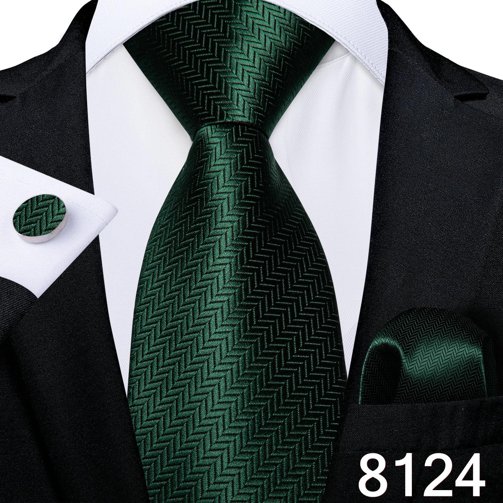 Мужской модный галстук сплошной цвет свадебный галстук шелковый галстук носовой платок запонки для бизнеса Dibangu N-8124