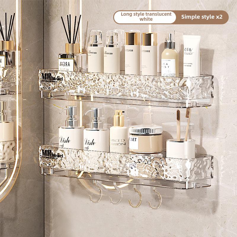 Punch-Free Wall-Mounted Bathroom Storage Rack for Toilets and Washbasins