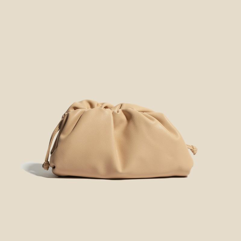 Celebrità di Internet Borsa a Pieghe Morbida in Pelle di Mucca a Forma di Raviolo Pochette Monocolore alla Moda Monospalla a Tracolla Cena Nuvola Femminile